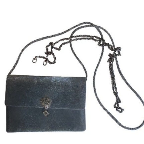 Another Y&S Clutch Bag Silver Envelope with Rope and Chain Strap - Picture 10 of 10